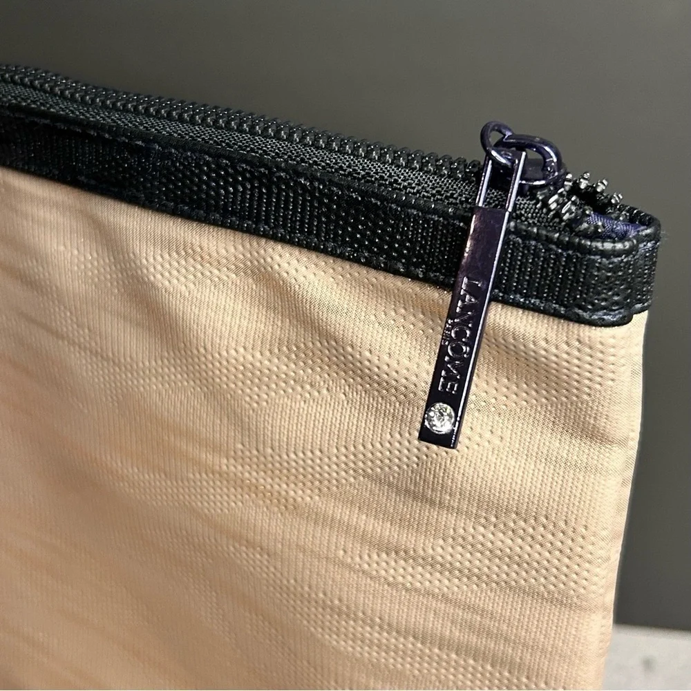 Lancome Beige and Black Cosmetic Bag
